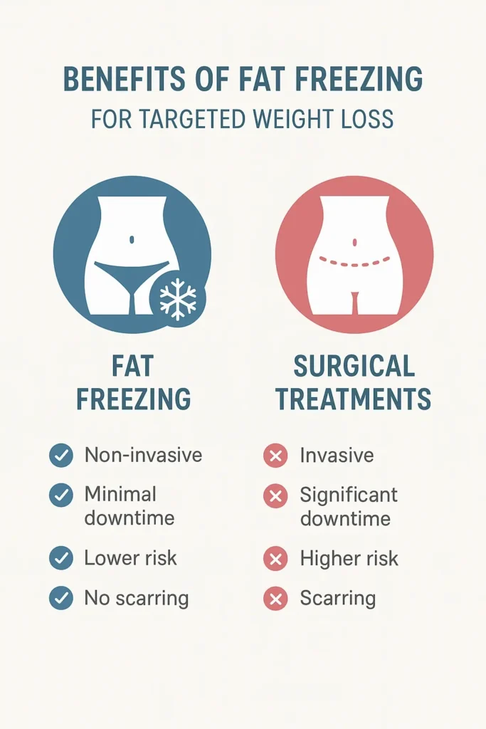 graphic showing the benefits of fat freezing West Hampstead