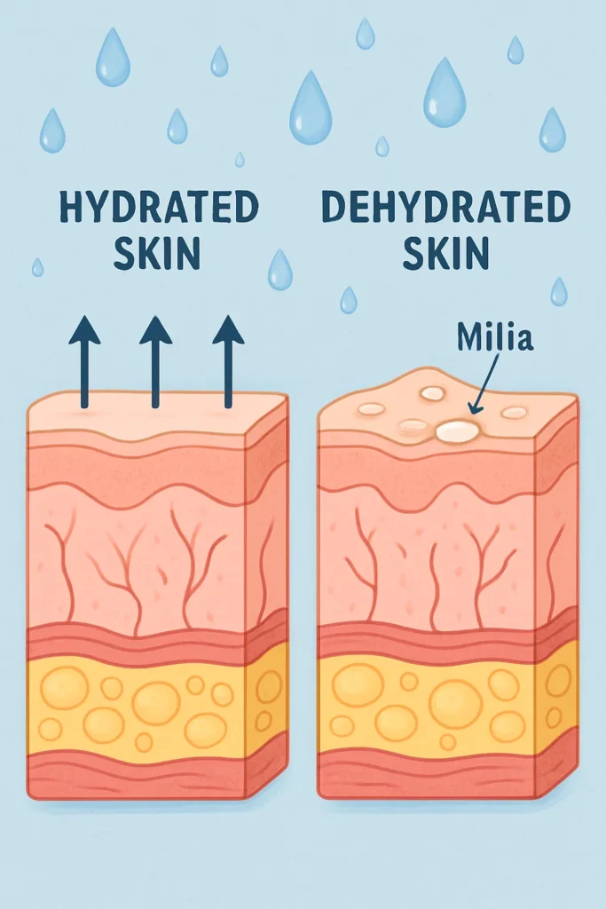 The importance of hydration and milia production West Hampstead